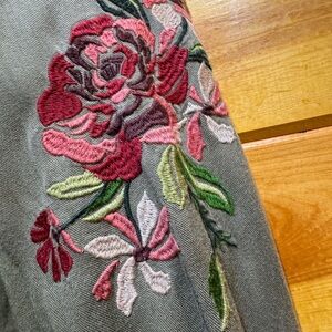 Knox Rose Utility Jacket with Pink Floral Accents